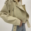 chiodo effetto pelle crop grease